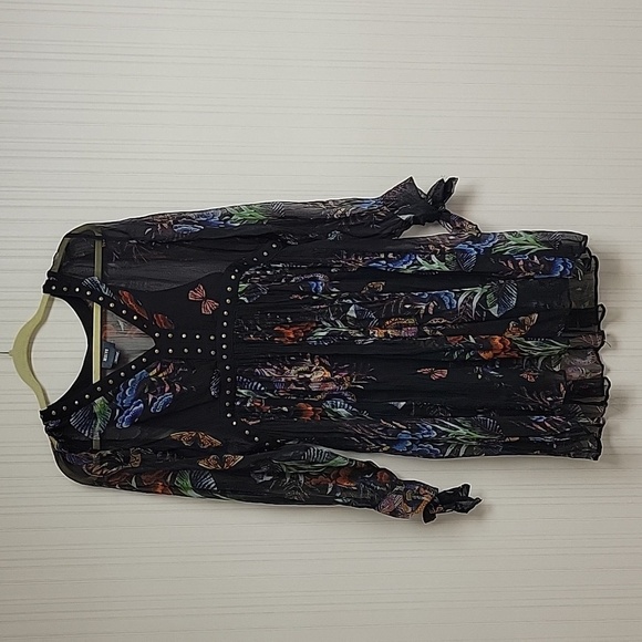 Maeve by Anthropologie women's sz 4 sheer black dress with black liner - Picture 1 of 5